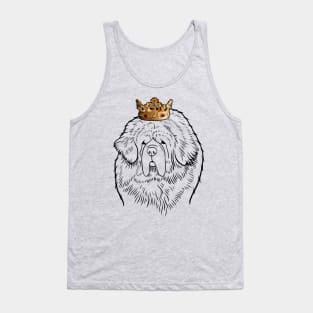 Tibetan Mastiff Dog King Queen Wearing Crown Tank Top